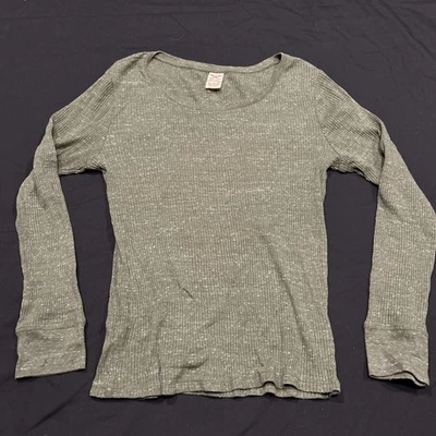 Camisa para mujer Faded Glory XL mezcla de algodón tejido gofre verde A43 Foto 1 de 3