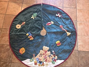VTG Rare Bucilla Merry Christmas Tree Skirt Bears - Picture 1 of 5