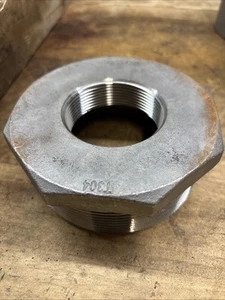 NEW 4" x 2" NPT Thread Hex Bushing 304 Stainless Steel 150 Fitting - Picture 1 of 4