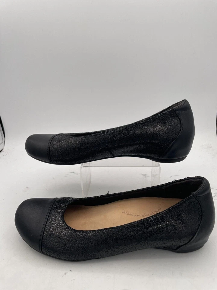 Ziera Comfort Plus Ballet Flats Women's Sz 9 Black Leather Round Toe Slip-On - Image 1 of 4