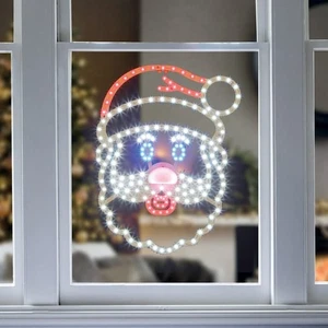 Weihnachtsmann Fenster Licht 180 LED Twinkle Blinkend Weihnachten Festlich Display Deko - Bild 1 von 4