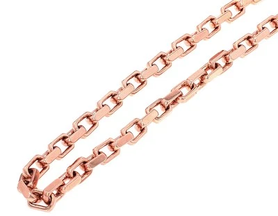 Colar de diamante real Anchor Link 0,5 CT ouro rosa 14K 6 mm - Imagem 1 de 4