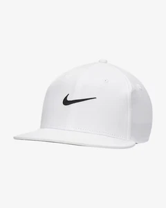 Nike Pro Structured Round Bill Cap Adult M/L White Flat Bill Snapback FJ0437 100 - Picture 1 of 7
