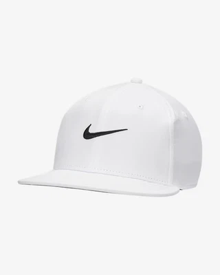 Nike Pro Structured Round Bill Cap Adult S/M White Flat Bill Snapback FJ0437 100 - Image 1 of 4
