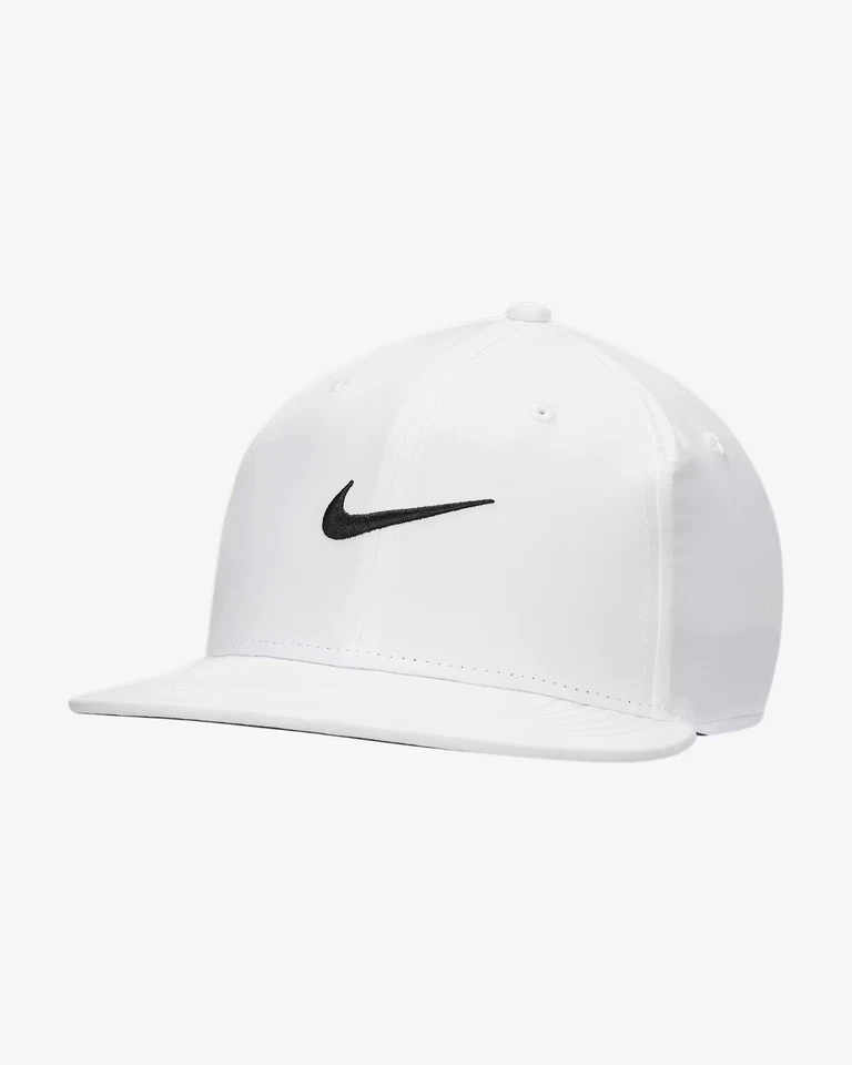 Nike Pro Cap Structured Round Bill Hat Flat Bill Snapback White M/L FJ0437-100