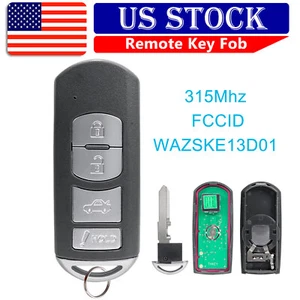 WAZSKE13D01 Remote Key Fob 4B for Mazda 3 6 MX-5 Miata 2014 2015 2016 2017 2018 - Picture 1 of 7