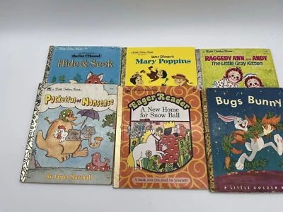 Little Golden Book 6 VTG hardcover books lot - Imagem 1 de 4