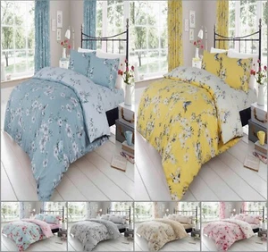 Birdie Blossom Luxury Duvet Covers Quilt Cover Reversible Bedding Sets All Sizes - Picture 1 of 12