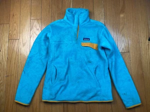 Patagonia Re-Tool Snap-T Pullover Peluche Turchese Blu Arancione Donna M - Foto 1 di 7