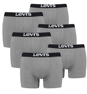6er Pack Levis Men Solid Basic Boxer Größe S - XXL Middle Grey Melange NEU - Bild 1 von 3