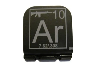 AR-10 Periodic Table Element Tile Laser Etched Aluminum Hat Clip Brim-it - Picture 1 of 10
