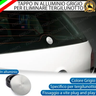 TAPPO ELIMINA TERGICRISTALLO POSTERIORE PER LAND ROVER DEFENDER ALLUMINIO GRIGIO - Immagine 1 di 4