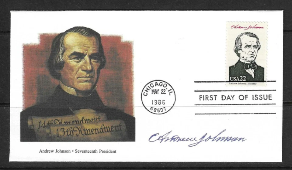 United Sates Presidents -  Andrew Johnson - FDC . Fleetwood cachet - Image 1 of 1