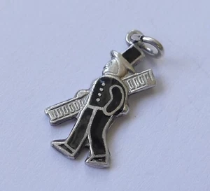 Jugendstil Bettelarmband Anhänger Charm ein Schornsteinfeger Emaille 835 Silber - Bild 1 von 4