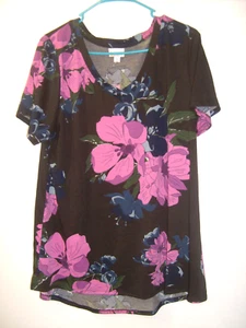 LuLaRoe Iris Purple Floral Top Size XL - Picture 1 of 2
