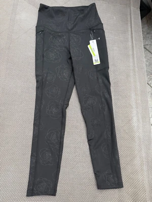 NWT NICOLE MILLER SPORT activewear HIGH WAIST black leggings MEDIUM orig. $68 - Image 1 of 4