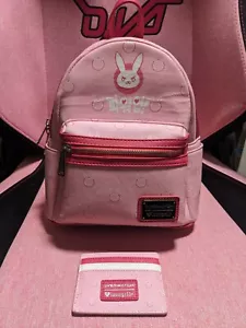 Loungefly Overwatch D.Va DVA Pink Mini Backpack With Cardholder - Picture 1 of 7