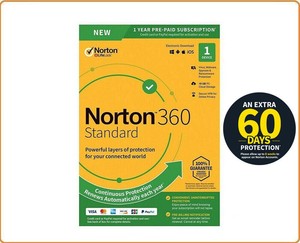 Norton 360 Standard, 1 PC, 14 month (1 Year+BONUS 60 day extension) License Key.