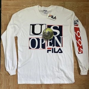 Rare Vintage 1995 Fila US Open Long Sleeve T-Shirt - Medium Made in USA NOS NWT - Picture 1 of 8