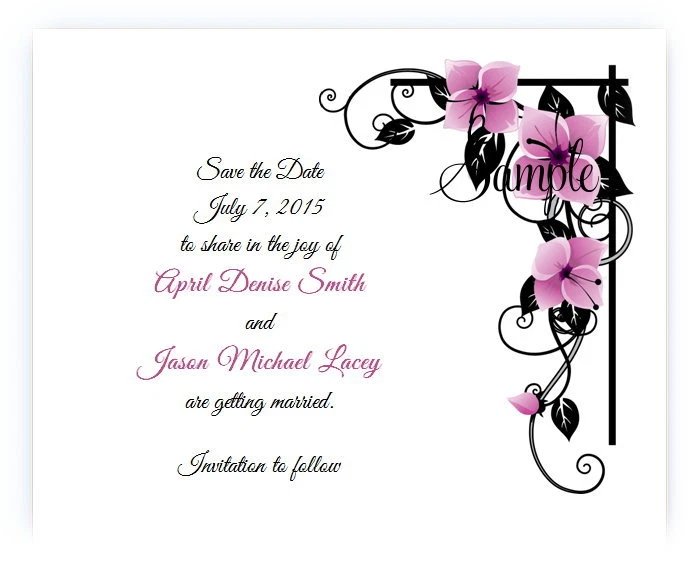 100 Tarjetas Personalizadas Personalizadas Rosa Vid Floral Novia Boda Guardar Fecha Foto 1 de 1