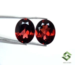 10x8 mm Certified Natural Red Garnet Oval Cut Pair 5.44 CTS Loose Gemstones - Picture 1 of 8