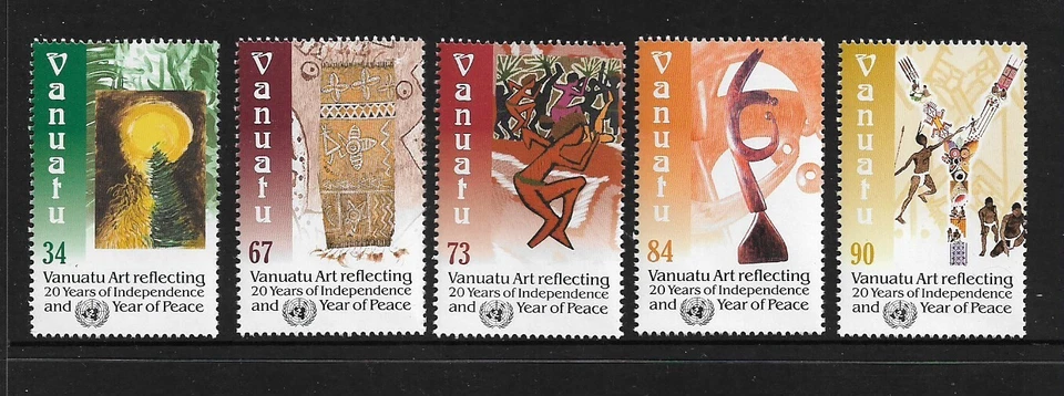 2000 VANUATU 20th Anniversary Independence - Local Art Set MNH (SG 834-838) - image 1 of 1