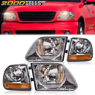 Fit For 97-03 Ford F150/99-02 Expedition Headlights+Corner Lights Assembly Pair  - Image 1 of 4
