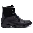Olivier Men's winter leather boots 7004KB black