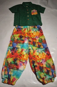 Childrens Pajamas Handmade Multicolor Size 6 - Picture 1 of 9