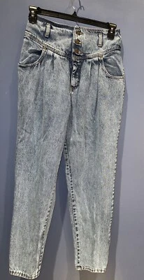 Pantalones de mezclilla patinador discoteca holgados cintura Empire 1980 ZENA lavado ácido 30 X 30 talla 12 Foto 1 de 4