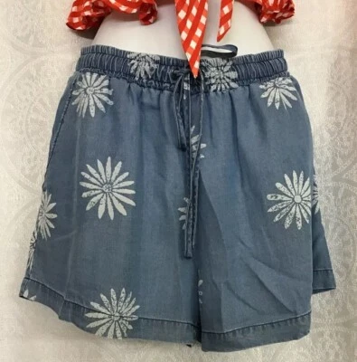 Espléndidos Pantalones Cortos Margherita Palazzo Azul Blanco Flores Nuevos con Etiquetas $108 Talla Xs Foto 1 de 4