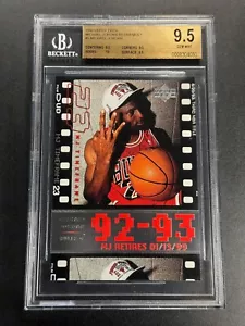 MICHAEL JORDAN 1998 UPPER DECK #9 (92-93) RETIREMENT FOIL JUMBO CARD BGS 9.5 10 - Picture 1 of 4