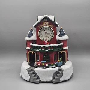 Reloj de Navidad Taller Musical y Tren en Movimiento de Papá Noel. Decoración 🎅🧑🎄🎄 - Imagen 1 de 14