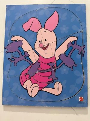 Mattel Vintage Winnie the Pooh - Piglet w/Friends Wooden Puzzle Tray #42595 - Image 1 of 3
