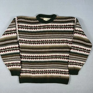 VTG Fieldmaster Sweater Mens Large Cotton Striped 1990s Colorful Made in USA - Picture 1 of 6