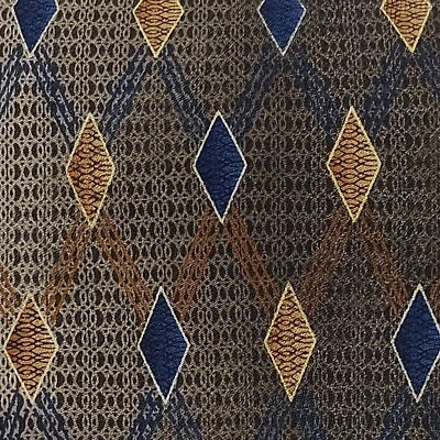 Corbata de seda para hombre Kenneth Cole Reaction geométrica azul amarillo diamantes 57 L 3,75 W Foto 1 de 4