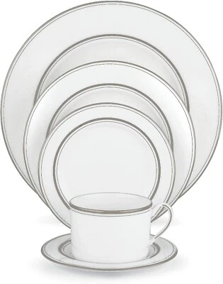 Kate Spade LENOX New York Library Lane Platinum 5 Piece Place Setting, NEW - Image 1 of 4