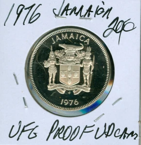 1976 JAMAICA 20 CENTS ULTRA FINEST PROOF ULTRA DCAM     90 CENTS SHIPPING * - Picture 1 of 2