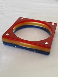Karl Lagerfeld Colour Block Resin Layer Bangle w/Crystal from Swarovski - large - Picture 1 of 13