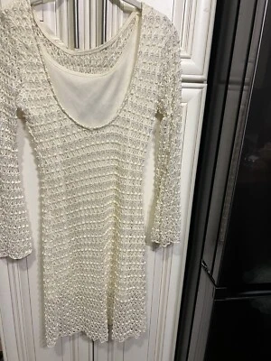 CHICO'S BLACK LABEL Manga Longa Comprimento do Joelho Crochê Feminino Tamanho P - Imagem 1 de 4