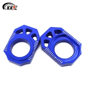 KKE 25MM Rear Axle Blocks Chain Adjuster Fit Yamaha YZ250F YZ450F 2010-2018 Blue - Picture 1 of 10