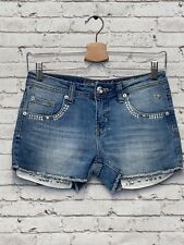 Justice Girl's Size 14R Cut Off Shorts Bedazzled Medium Wash Simply Low Denim
