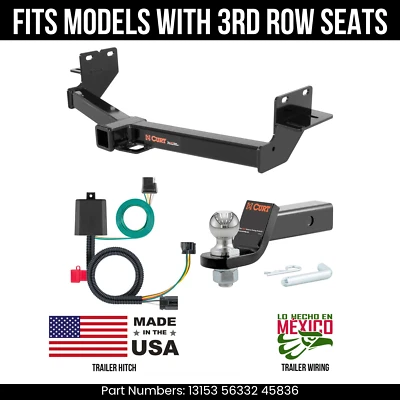 Enganche de remolque para Hyundai Santa Fe 13-18 cableado de 4 pines 2" ajuste de bola asientos de tercera fila Foto 1 de 4