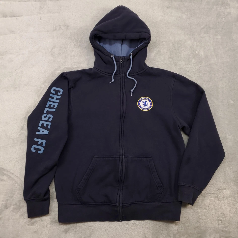 Sudadera con Capucha Chelsea Football Club Para Hombre XL Azul Marino Cremallera Sudadera Premier League Fútbol Foto 1 de 4