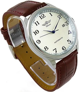 Men'S Classic Automatic Mechanical Day Calendar Luxury Leather Band Watch - Picture 1 of 11