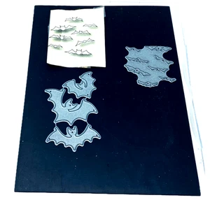 Halloween MEMORY BOX Bat Die Cut Set  11 Bat Dies  Magnetic Board  Storage Case - Picture 1 of 10