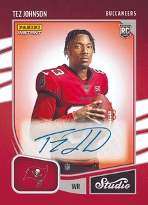 Panini Instant NFL Tez Johnson Studio Rookies 2025 automático SSP/99 preventa - Imagen 1 de 1