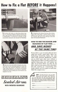 1949 Seiberling Sealed-Air Tubes: Fix a Flat Vintage Print Ad - Picture 1 of 1