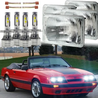 4pcs 4x6'' LED Headlights Hi-Low For  Chevrolet Caprice Monte Carlo 1977-1986✅ - Изображение 1 из 4