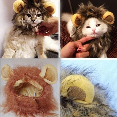 For Pet Cat Dog Adjustable Costume Lion Mane Wig Christmas Party Fancy Dress up - Image 1 of 4